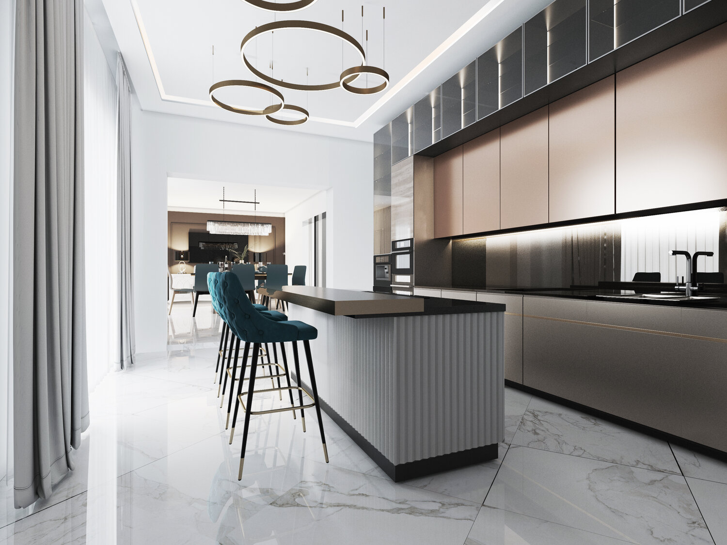 белая кухня в стиле хайтек, siematic classic, дизайн кухни, дизайн интерьера, интерьер