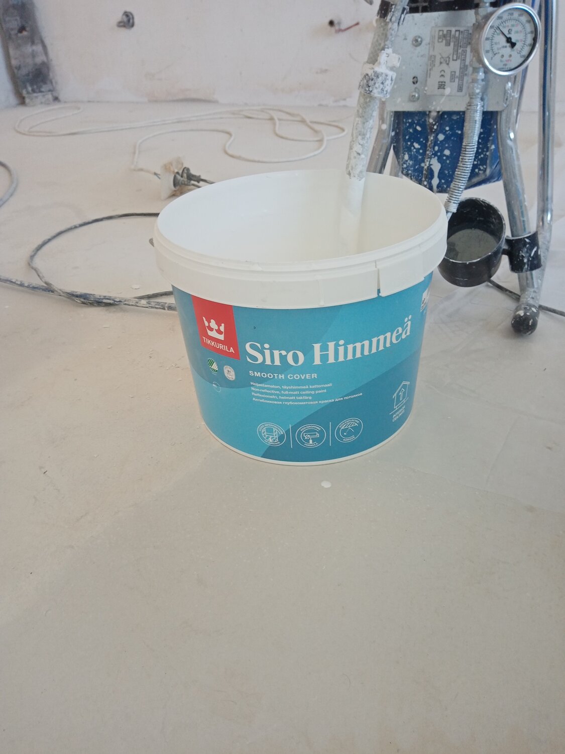 краска, tikkurila siro himmea 0.9 л., краска для потолка tikkurila siro himmea, покрытие, тиккурила сиро химмеа