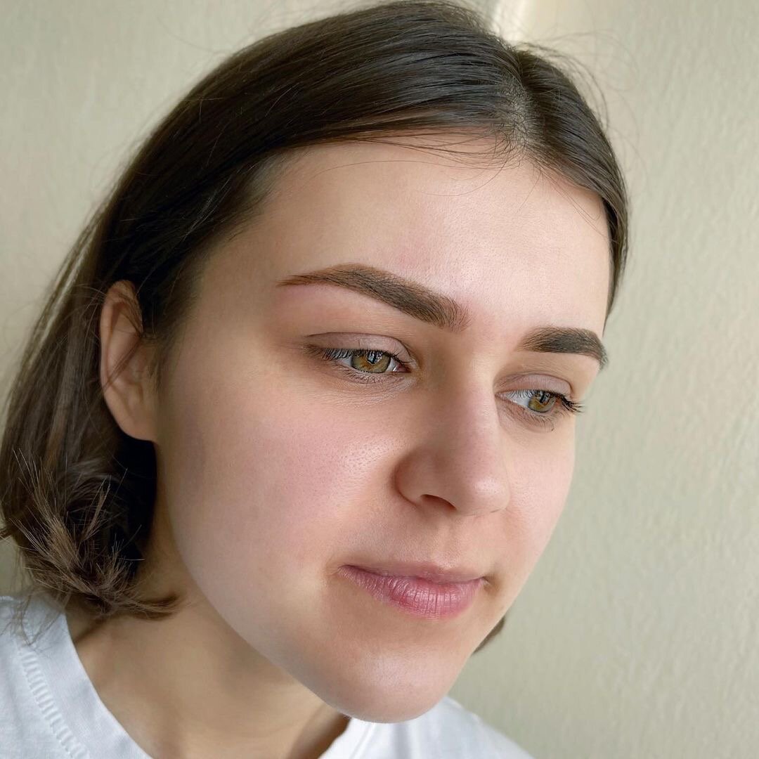 пудровые брови широкие, девушка, лица, бровь, макияж