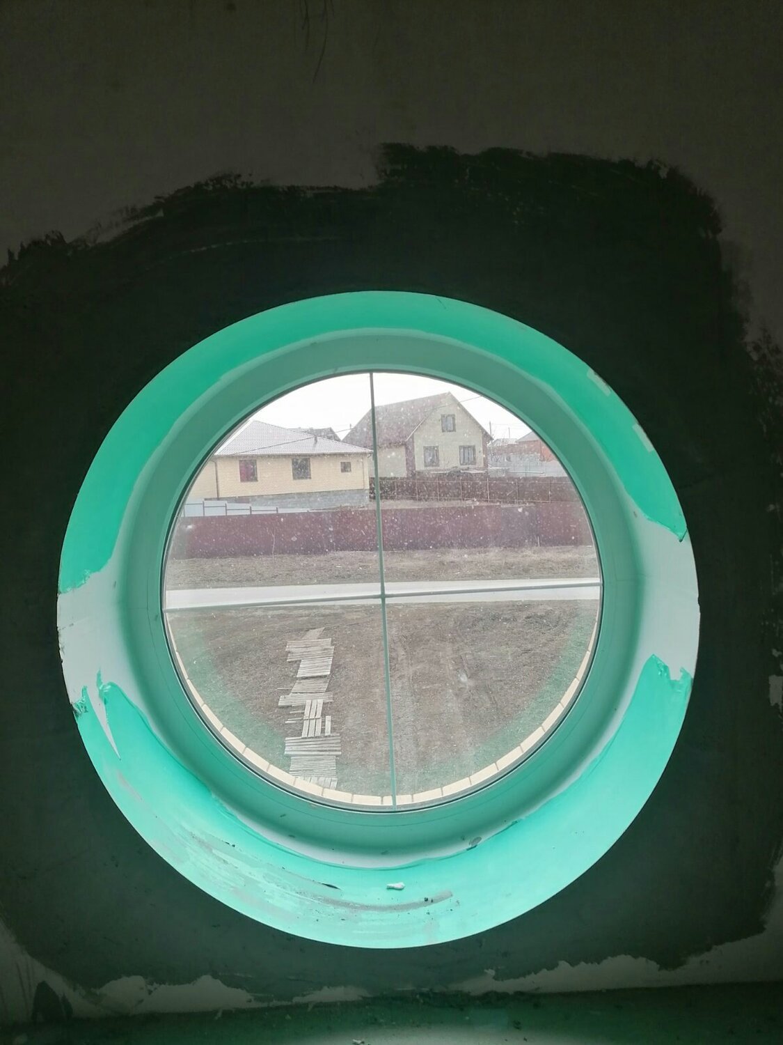 круглое окно, круглая, откос для круглого окна, окно, арочные окна