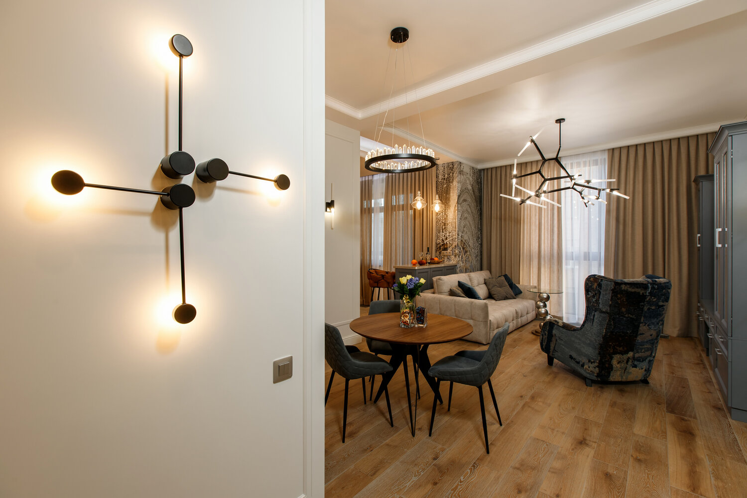 бра vibia pin wall light black, бра vibia pin wall light black loft concept 44.53, светильники дизайнерские, настенный светильник современный, настенные светильники