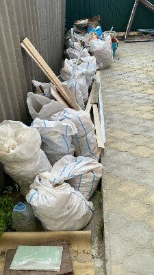 мусор, строительный мусор, строительный мусор в мешках, мешок с мусором, вывоз мусора