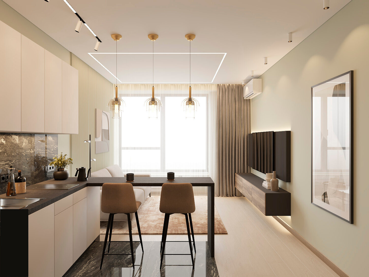 кухня дизайн интерьер, кухня гостиная контемпорари, кухня в современном стиле, интерьер кухни, кухня в стиле