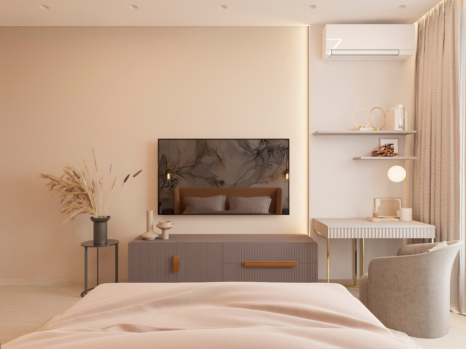 дизайн спальни, стиль минимализм спальня, спальни в светлых тонах, комната в бежевых тонах, интерьер дизайн спальни