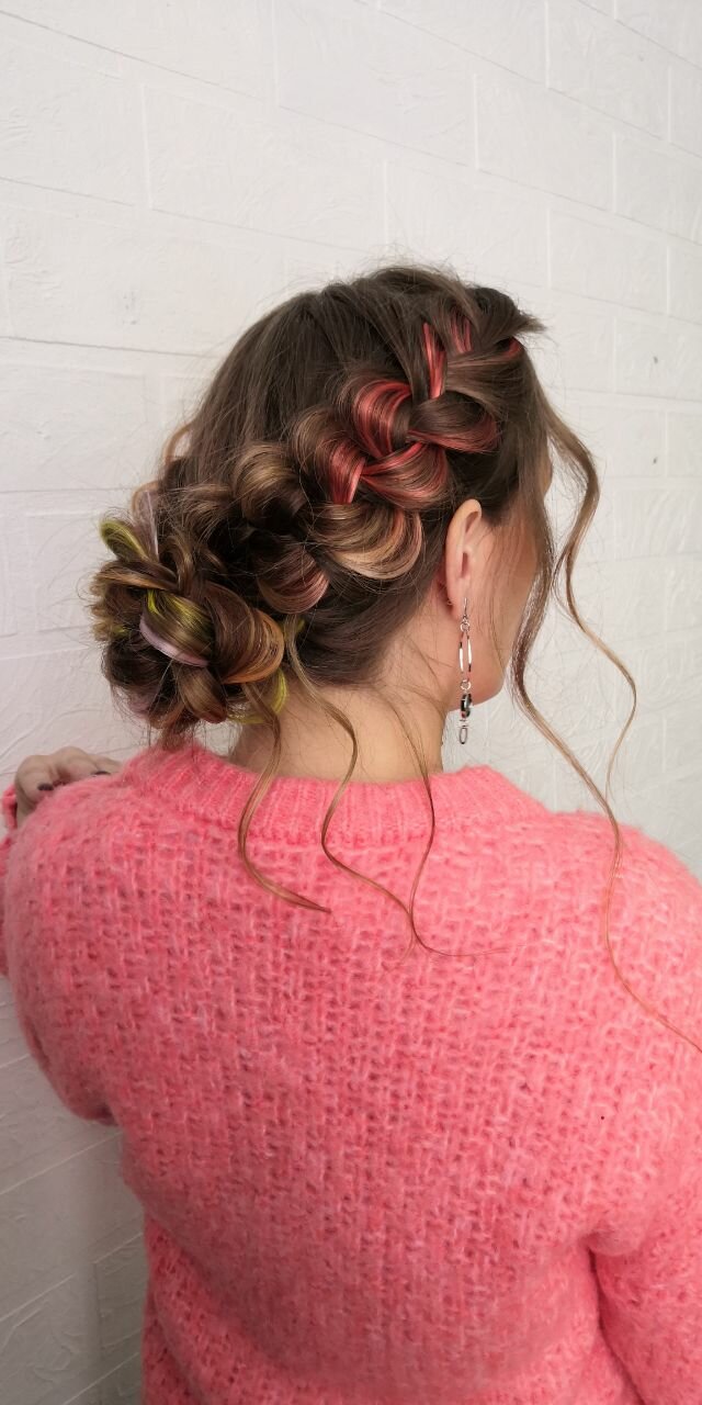 braided ponytail, прически с косами, пучок прическа, прически косы