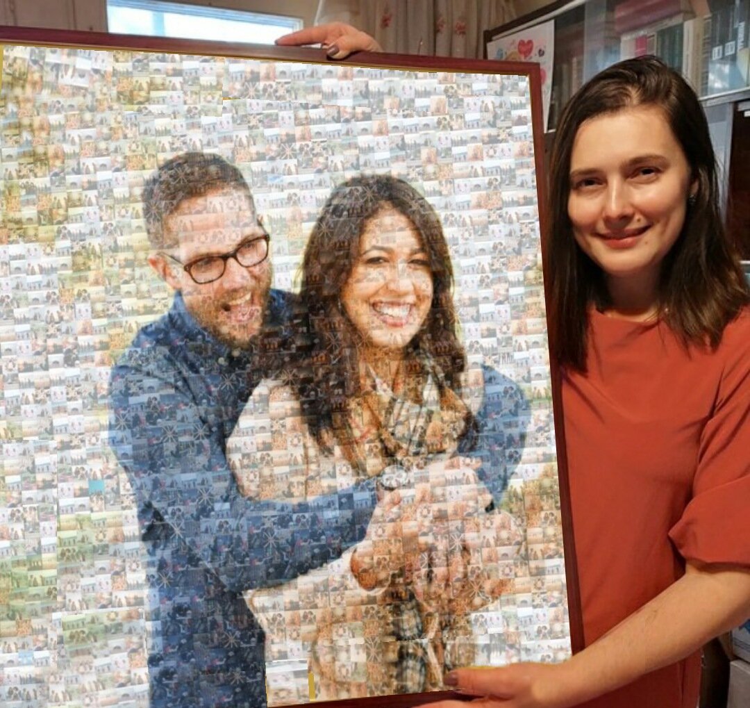фотомозаика портрет из фотографий, фотомозаика, мозаика из фотографий, for father, холст