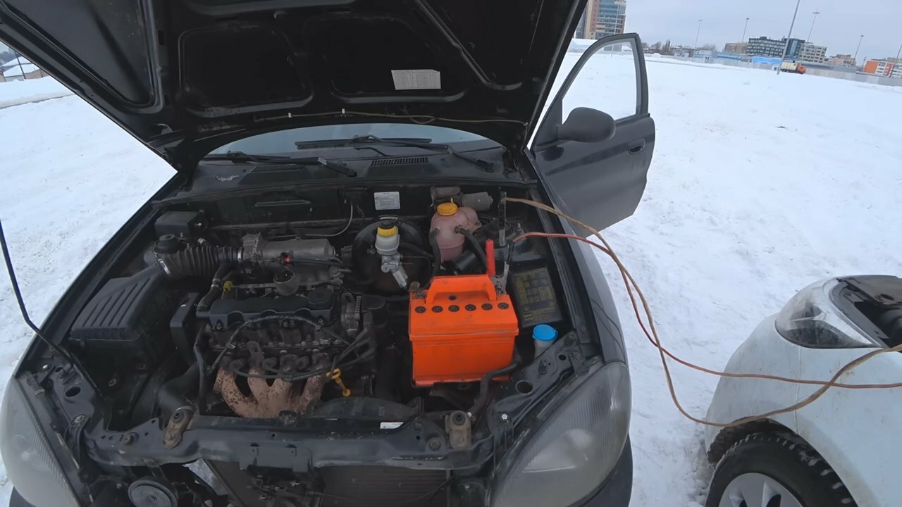 Прикуривание легкового автомобиля