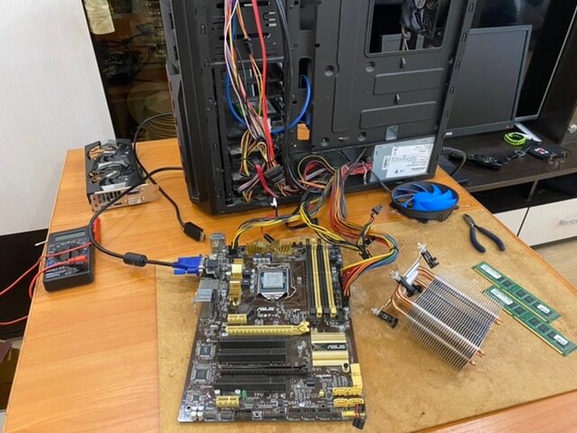 материнская плата asus p4s800-mx, компьютер, техника, материнская плата, компьютерное железо в коробках