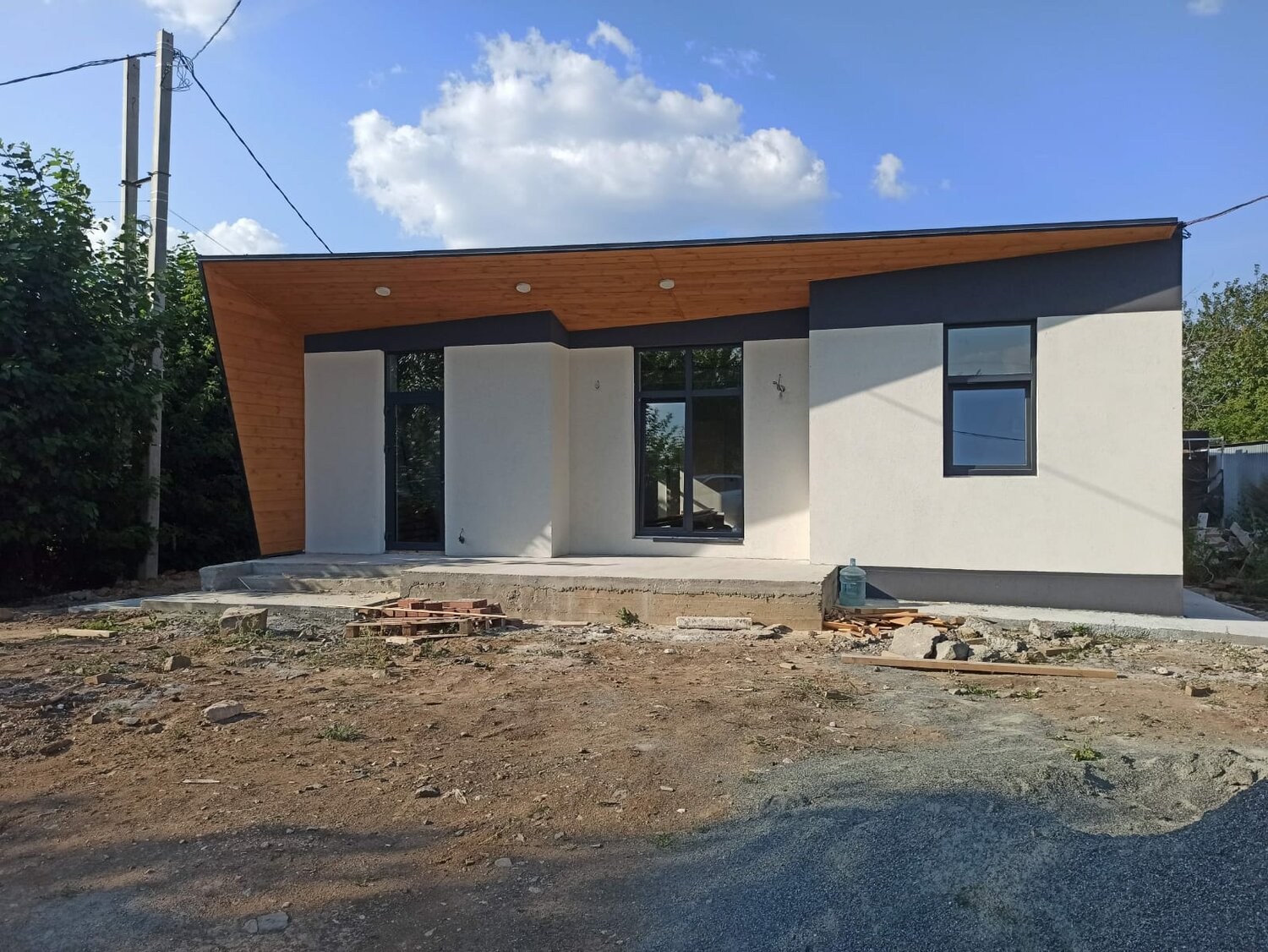 здание новое коттедж, загородный дом, одноэтажный дом с плоской крышей, дома коттеджи, дома дачи коттеджи