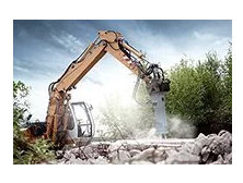 гидромолот epiroc ec120, демонтаж зданий, гидравлический молот, экскаватор, demolition экскаватор