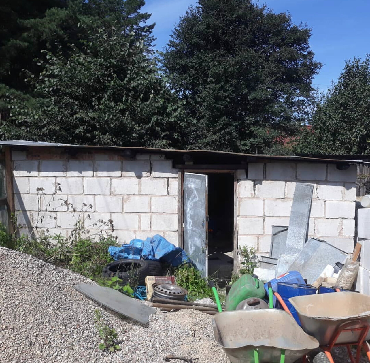 хозблок из газобетона, дачный домик, дом дача, дачная баня, кирпичный гараж