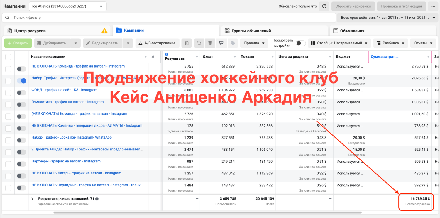 кейсы фейсбук, crm для интернет магазина, скриншот с текстом, отчетность, отчет