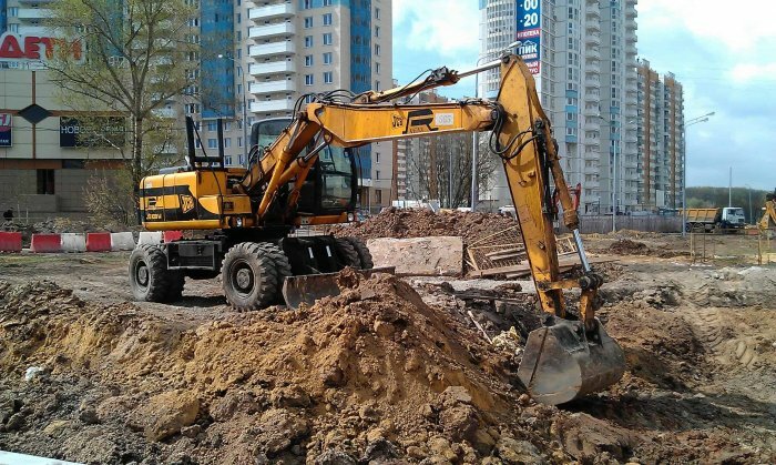 колесный экскаватор jcb js200w, спецтехника экскаватор, экскаватор полноповоротный хендай 170, экскаватор, строительная техника