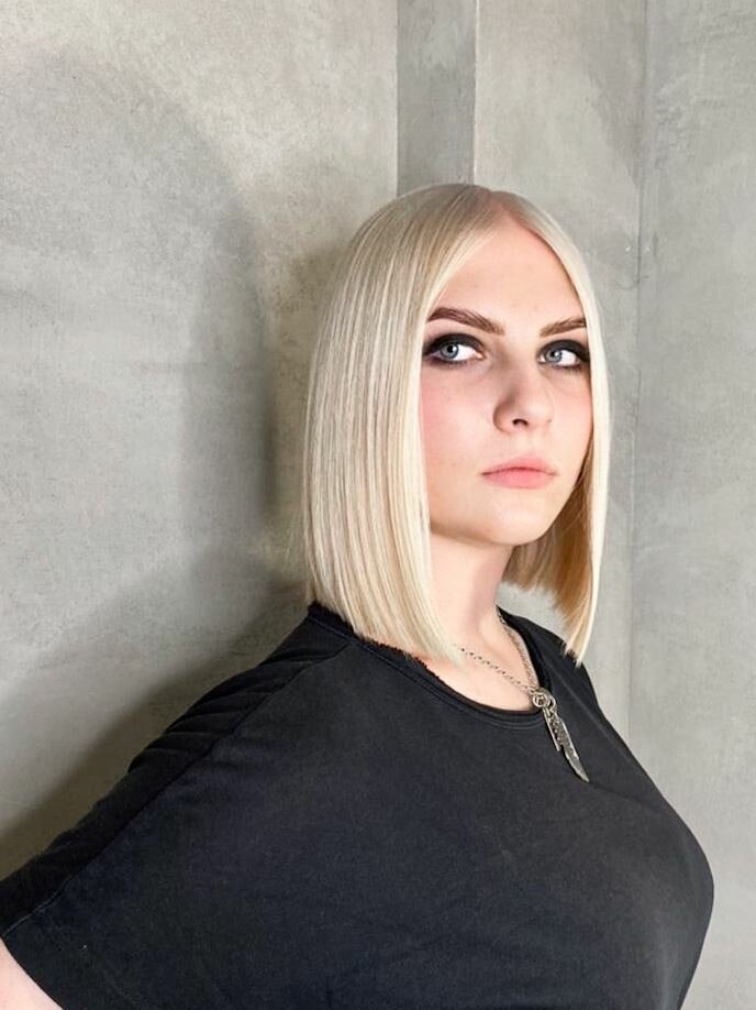 девушка, блондинка, люди, градуированный боб деметриус, blonde
