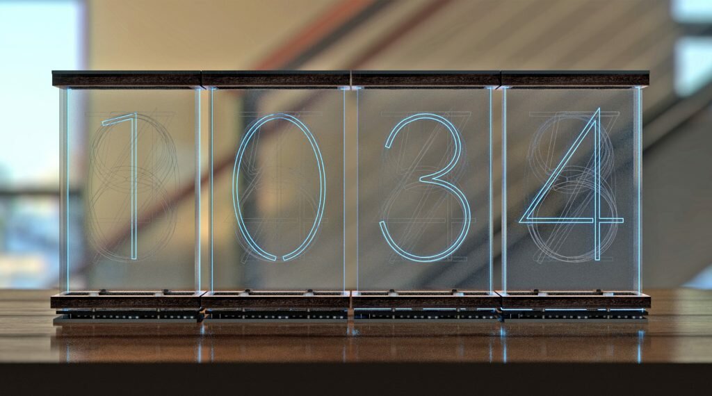 led nixie clock, светящиеся трубчатые часы, светодиодные часы, лазерная гравировка, acrylic led nixie clock