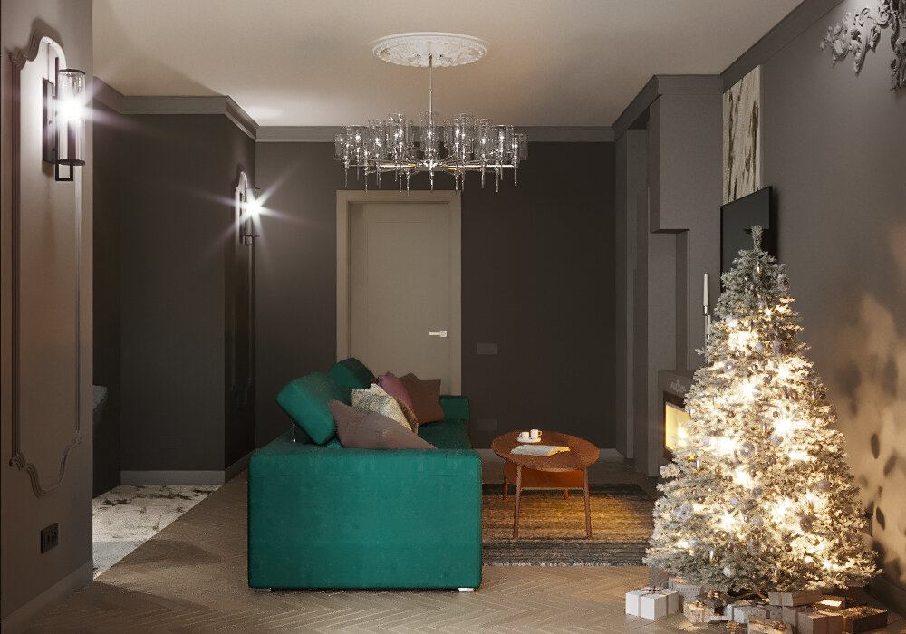 люстра dandelion chandelier, новогодний интерьер, новогодняя елка дома, модные люстры, елка в квартире