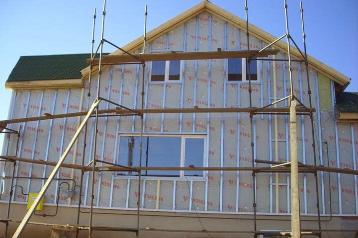 каркас под сайдинг, утепление фасада, утепление фасада дома, металлический каркас под сайдинг, ветро зашита под сайдинг