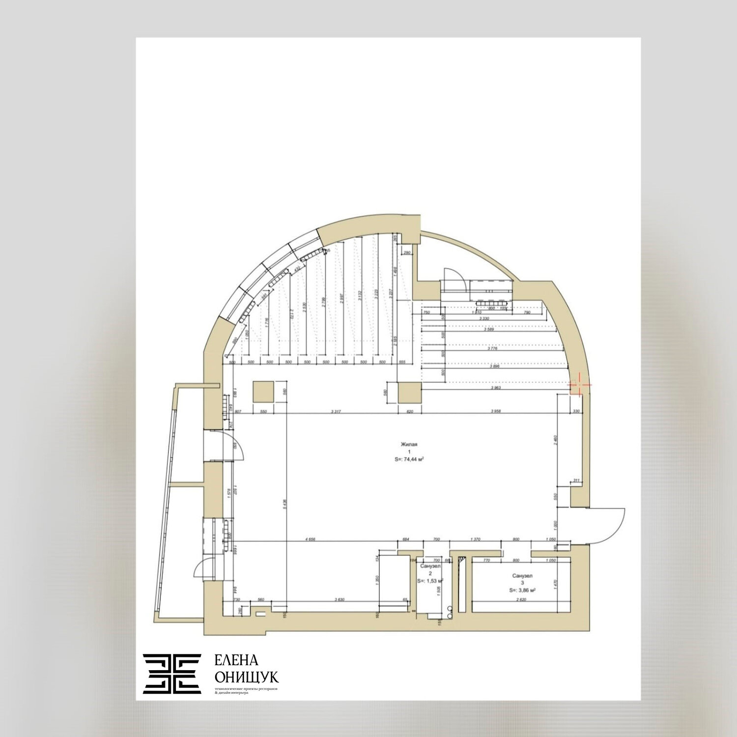 планировка, чертежи дизайн проекта, пентхаус планировка, обмерный план круглого здания, свободная планировка