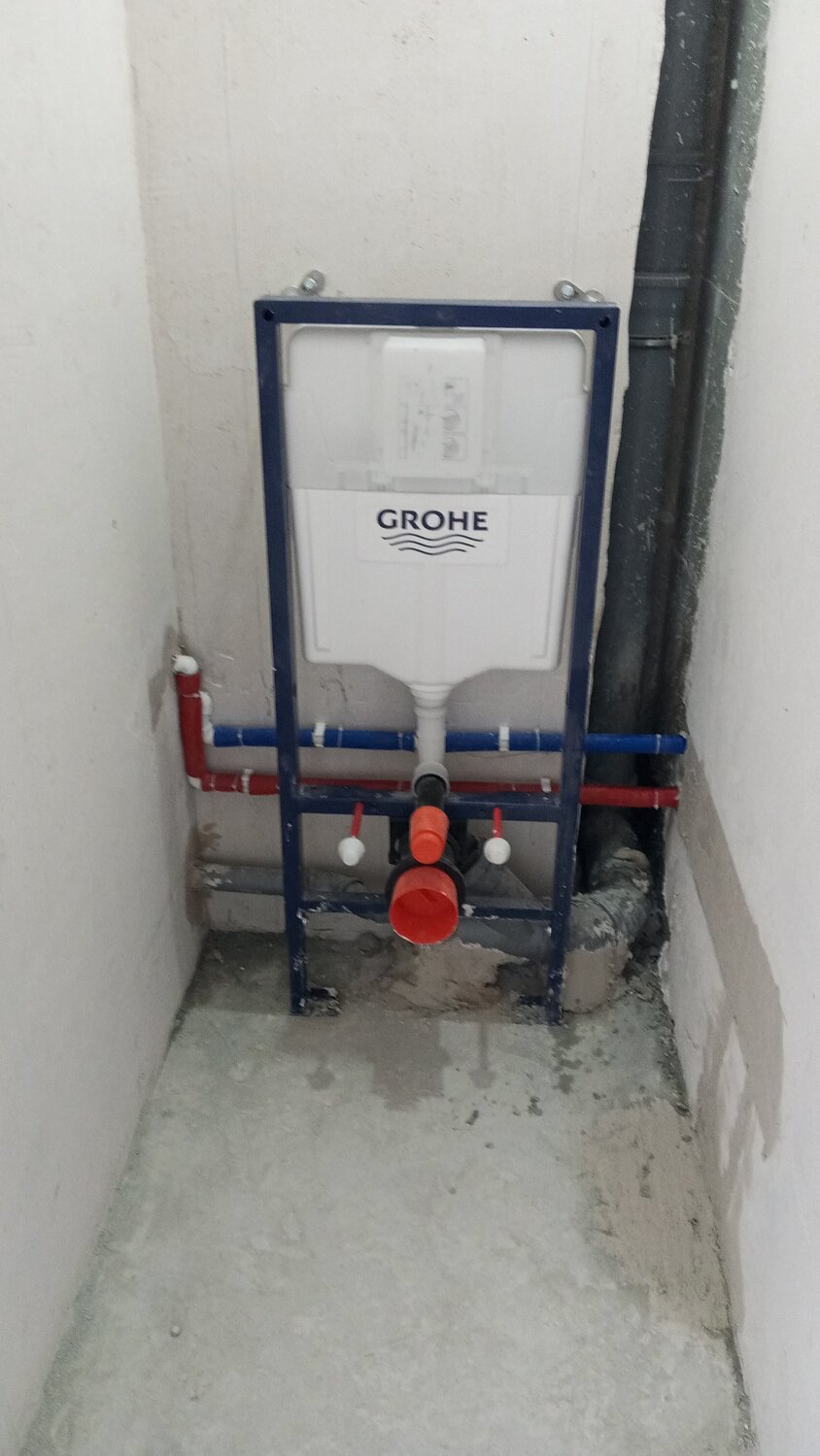 инсталляция grohe rapid, инсталляция grohe, инсталляция grohe rapid sl, крепление инсталляции, разводка канализации под инсталляцию