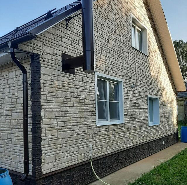 Монтаж фасада из камня