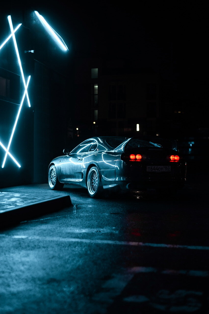 bmw i8, toyota supra неон, toyota supra 4, тойота супра 4, бмв автомобиль