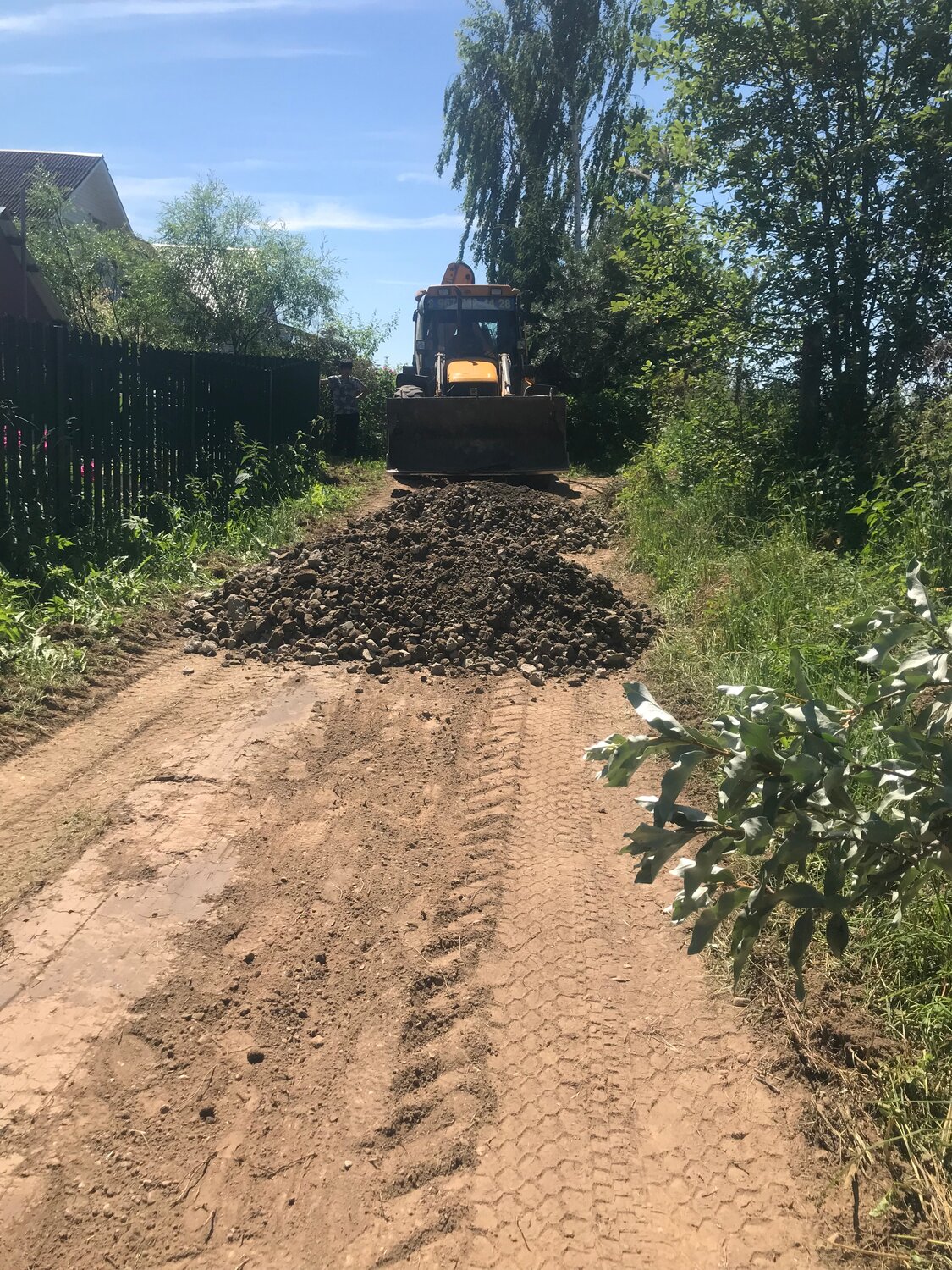 сельская дорога, отсыпка, отсыпка дороги, дорога в деревне, дорога