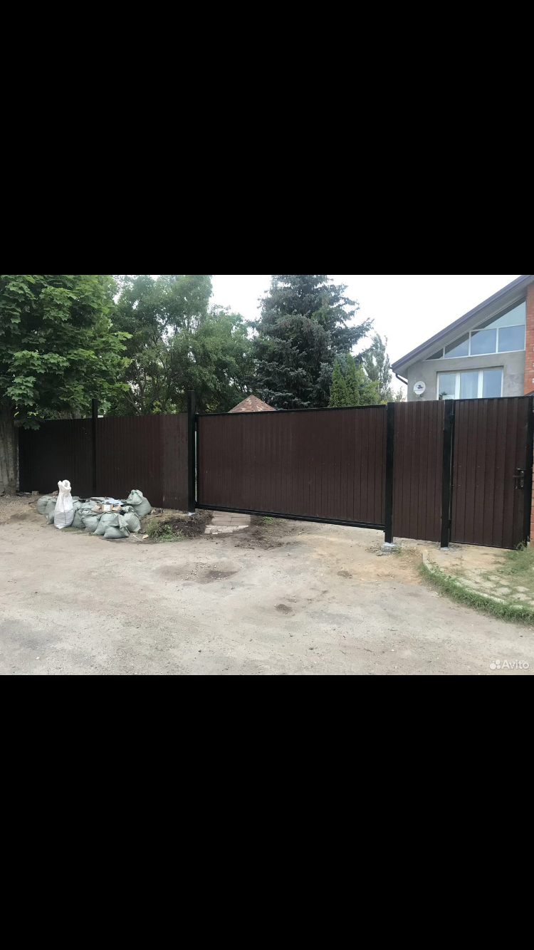 забор ворота, забор grand line, забор, профнастил забор, забор из профлиста