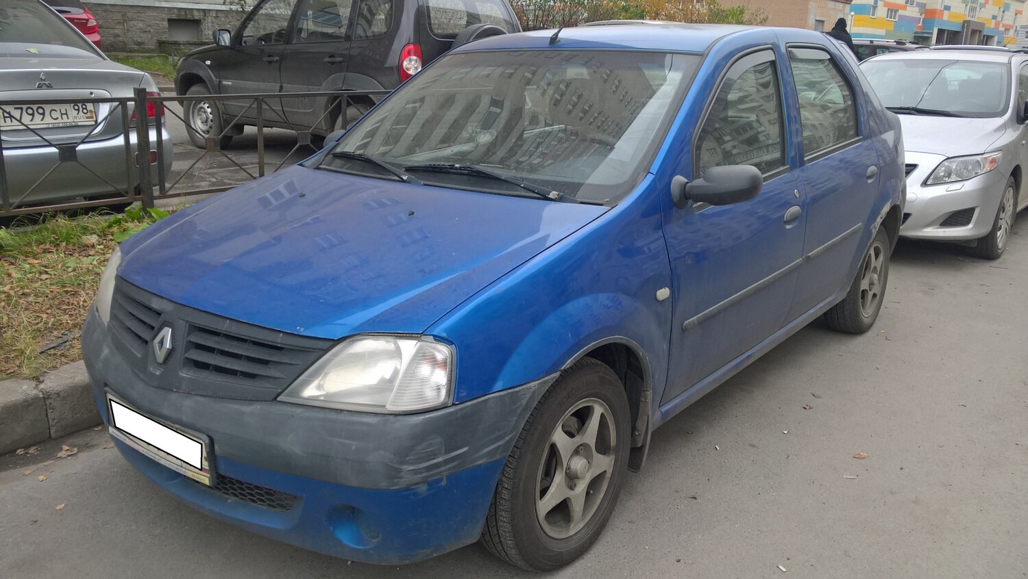 синий рено логан, renault logan 2007, logan, renault logan 2006, Renault Logan I