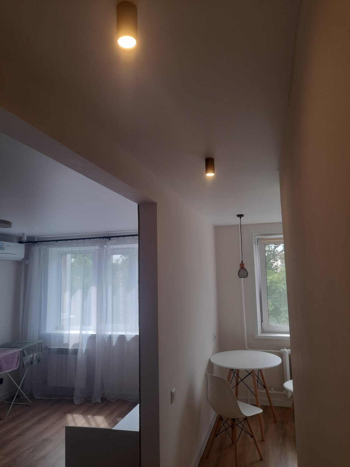 квартира, интерьер, дизайн квартиры студии, освещение в однокомнатной хрущевке, квартира комната