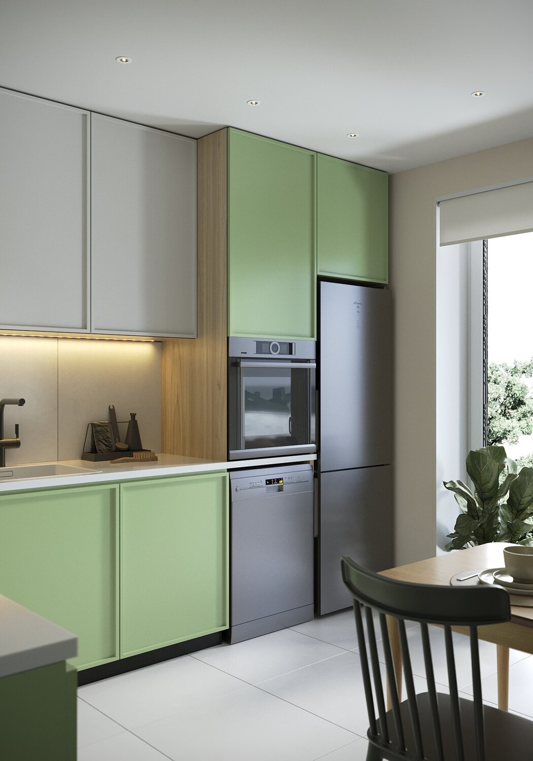 кухня, кухня стиль, интерьер кухни, кухня с холодильником, дизайн кухни