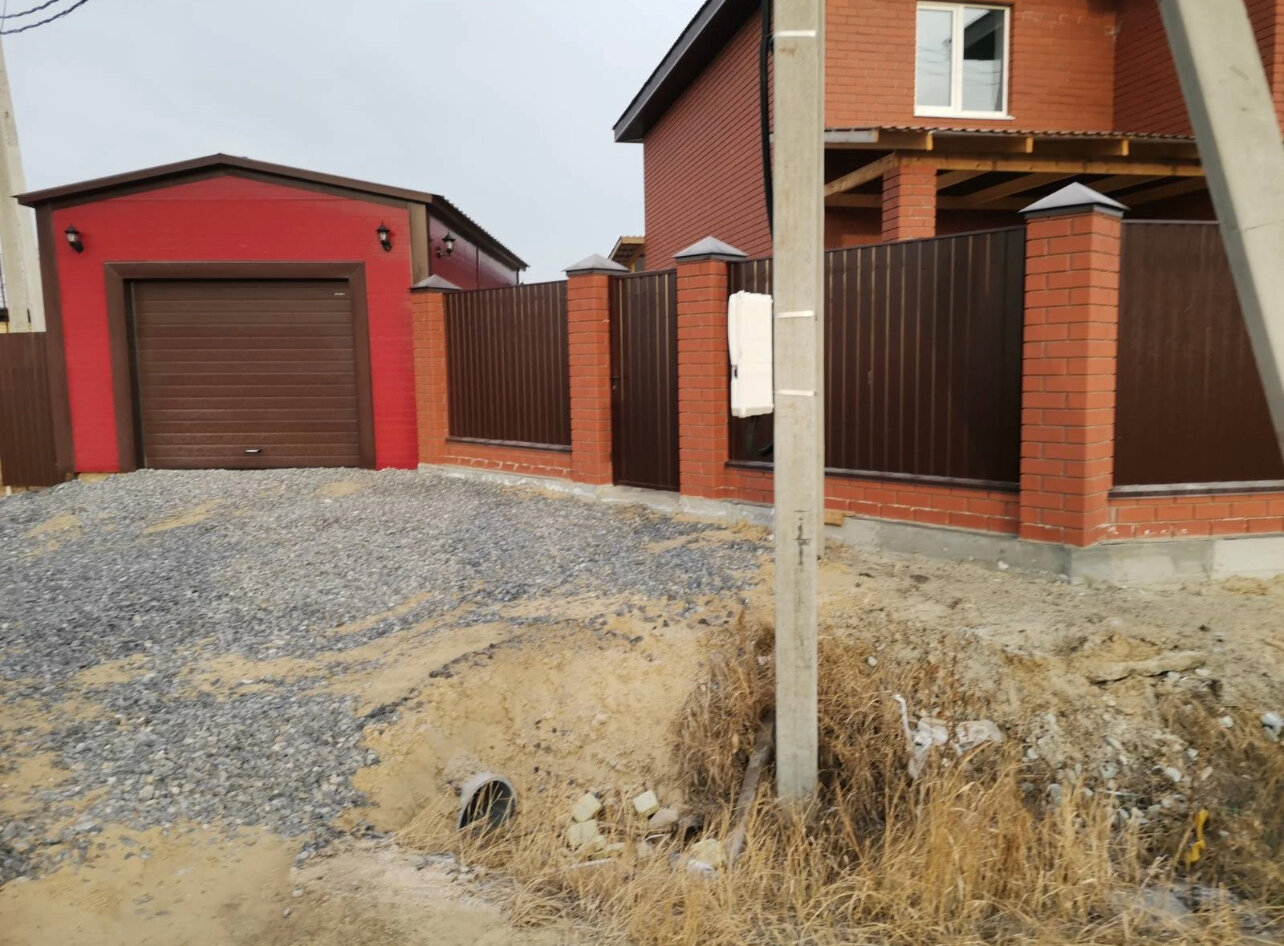 коттедж, загородный коттедж, откатные ворота и калитка, частный дом, участок