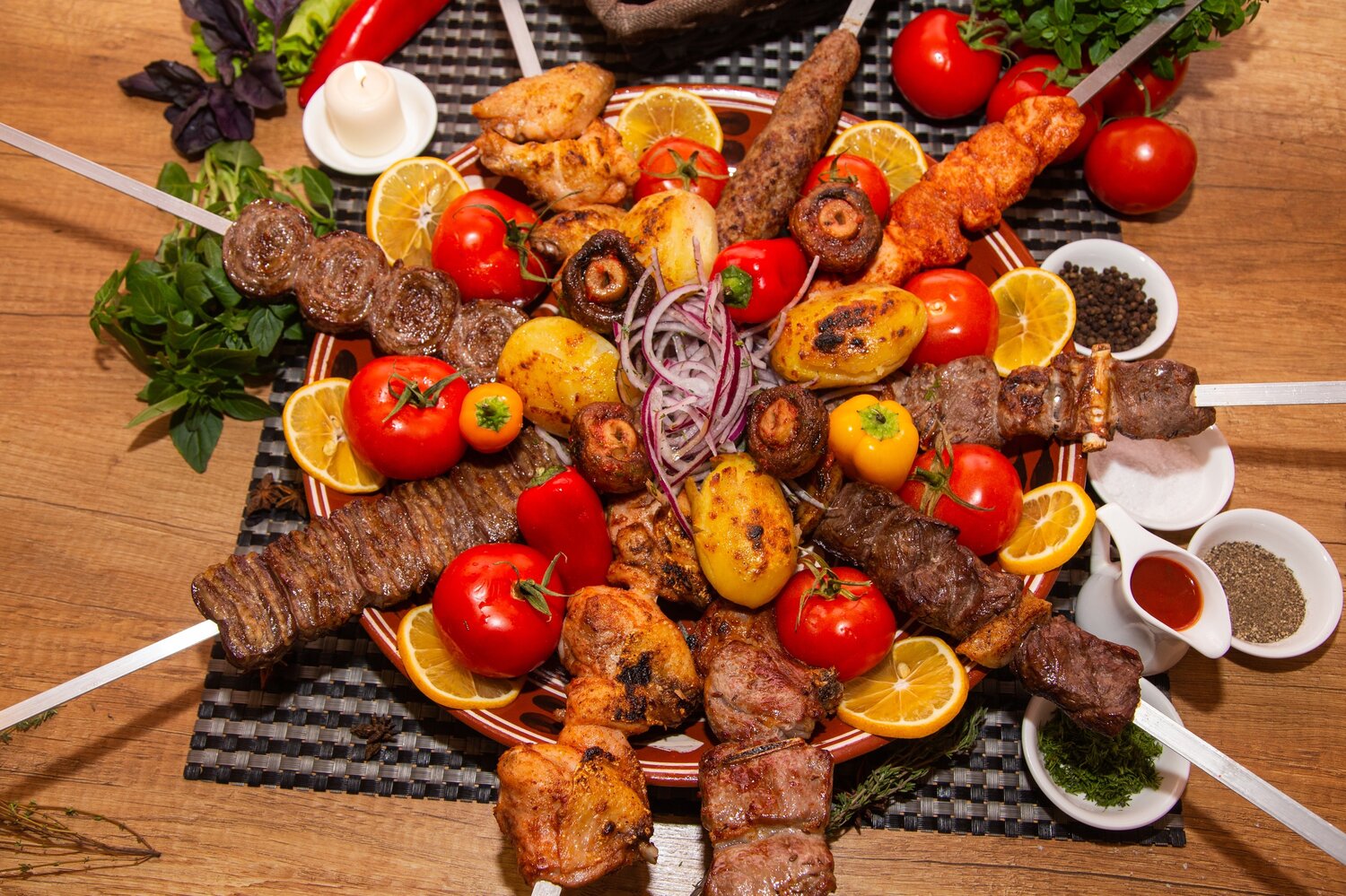 ассорти шашлыков, грузинский шашлык, шашлык выпечка, ассорти из шашлыков, шашлык