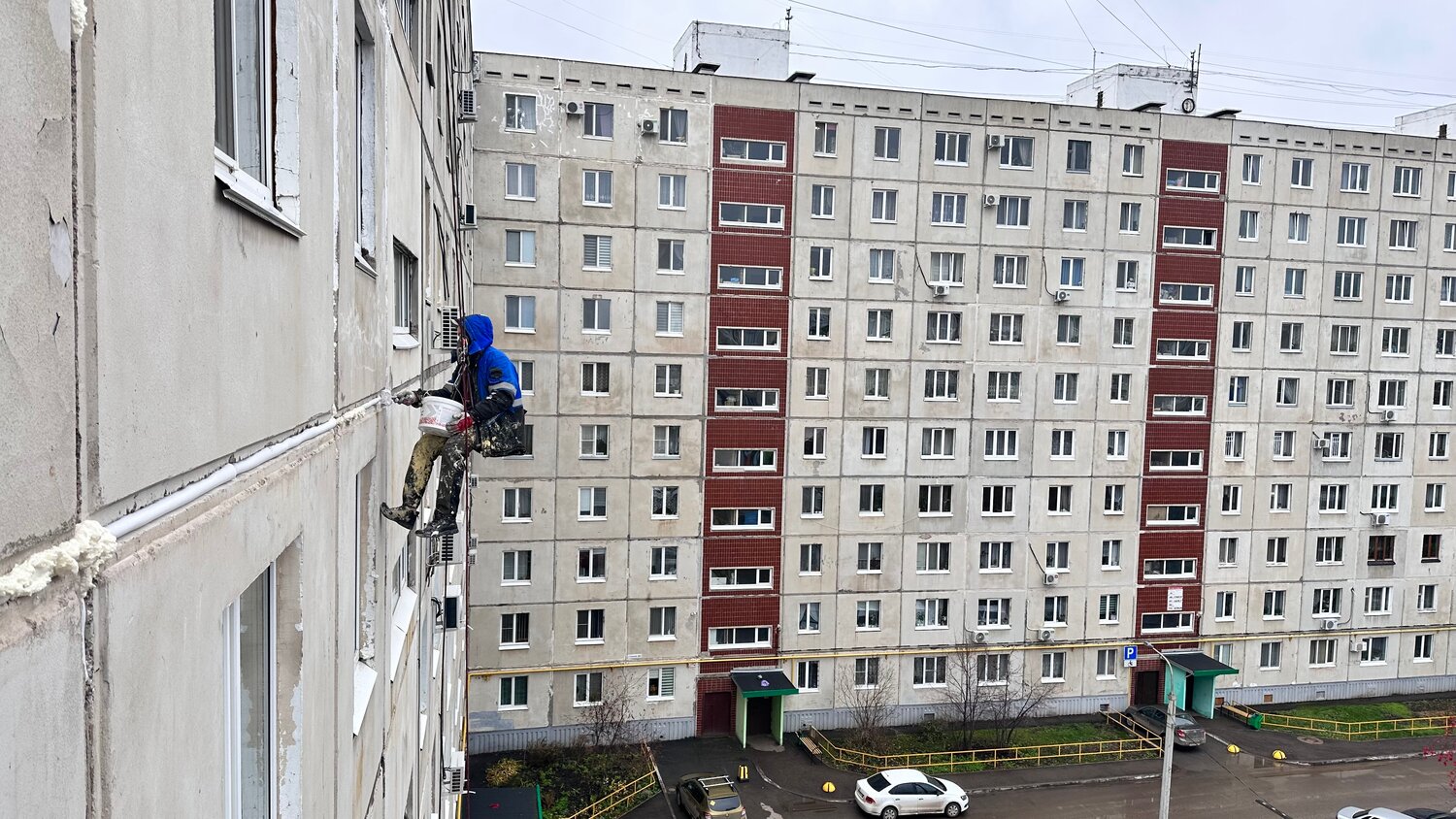 межпанельные швы в панельном доме, фасадные работы, фасад здания, фасад многоквартирного дома, окраска фасада