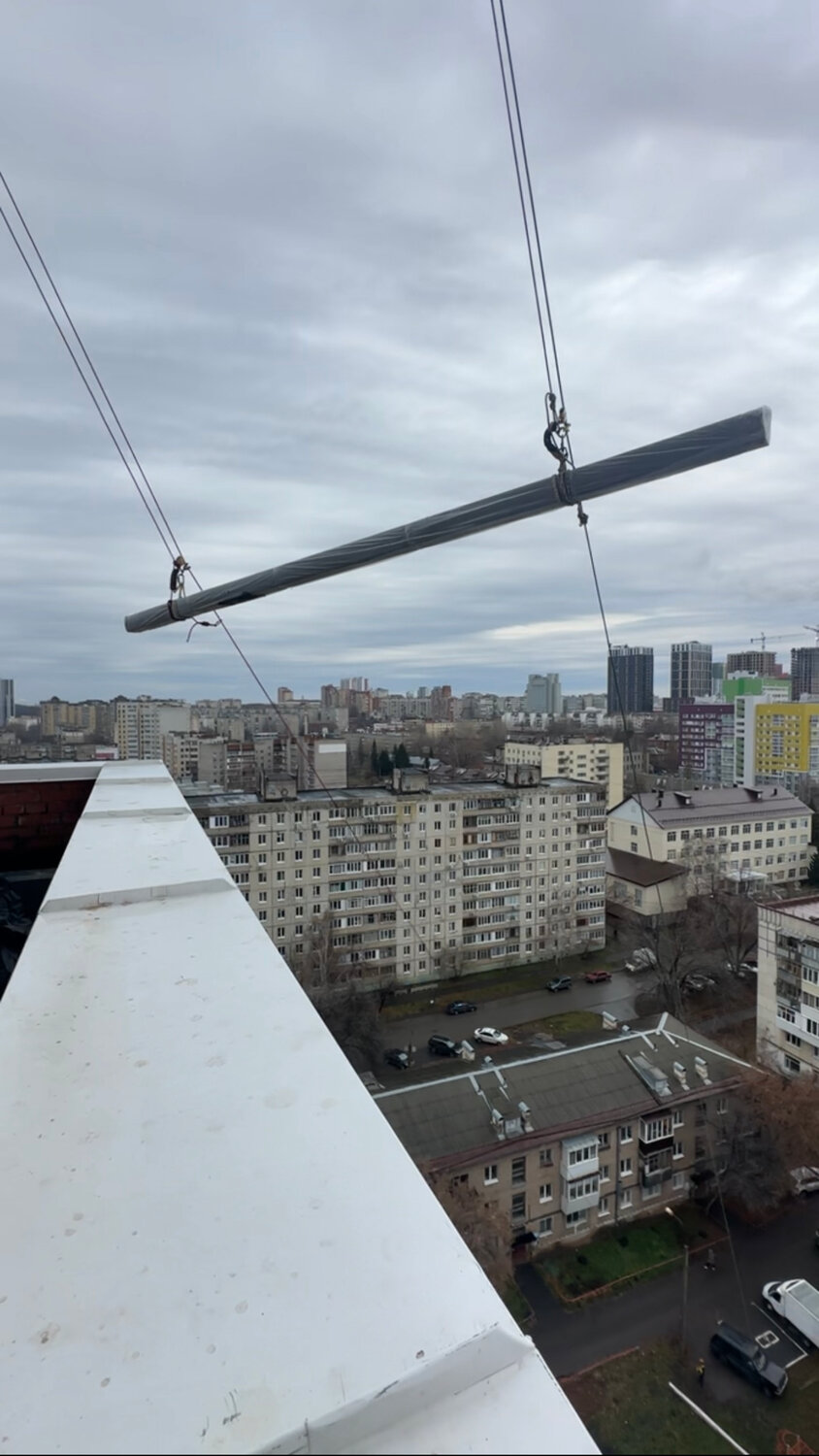 крыши, крыша дома, подъемный кран, крыша многоэтажки, ограждение кровли