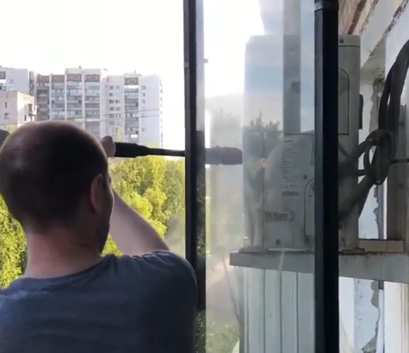 мойка окон, кондиционер наружный блок, окна, кондиционер наружный, помыть окна