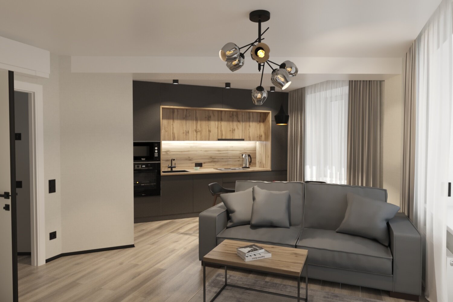 кухня гостиная в современном стиле дизайн, кухня-гостиная от дизайнера, кухня гостиная дизайн проект, дизайн проект квартир, интерьер кухни гостиной