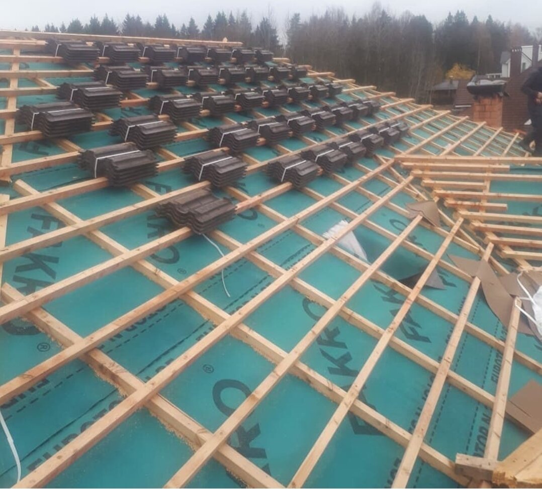 Монтаж керамической черепицы