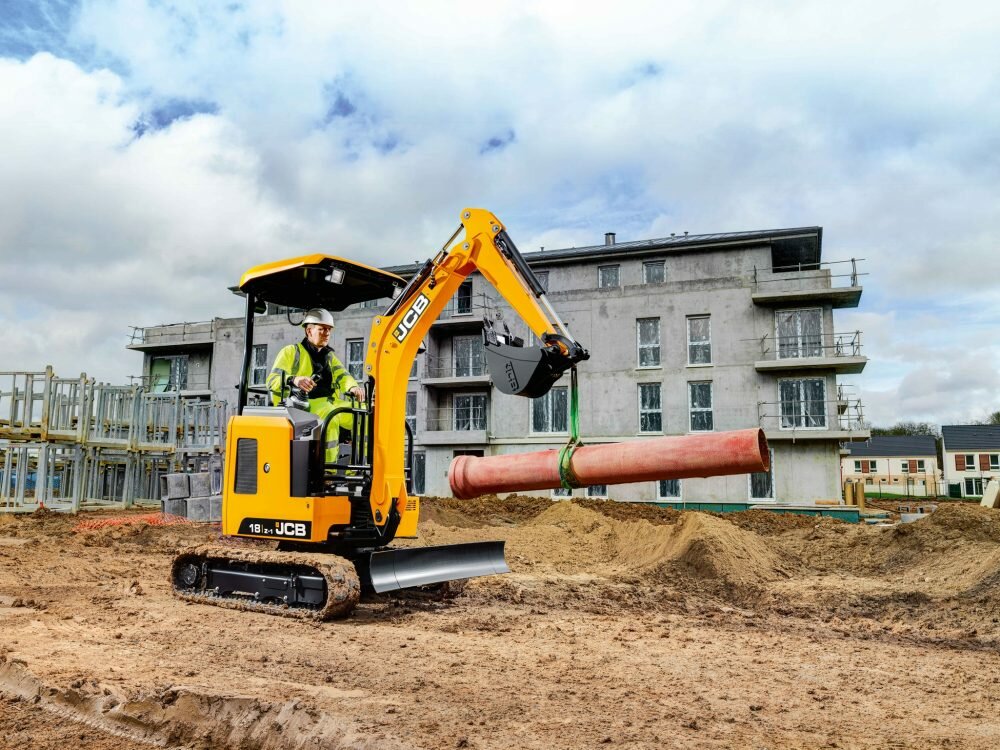 jcb 18z-1, строительный экскаватор jcb, jcb js205nlc, jcb js190, техника