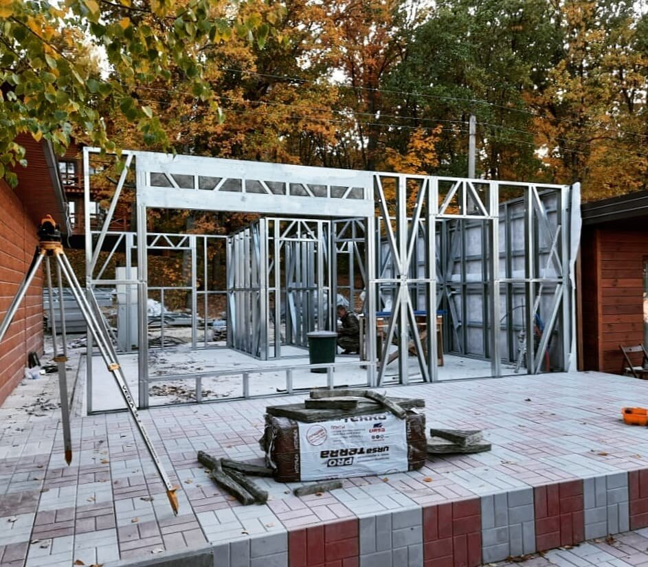 лстк, каркасный дом лстк стройхлам, каркас лстк гараж, каркас лстк автомойки, лстк или деревянный каркас