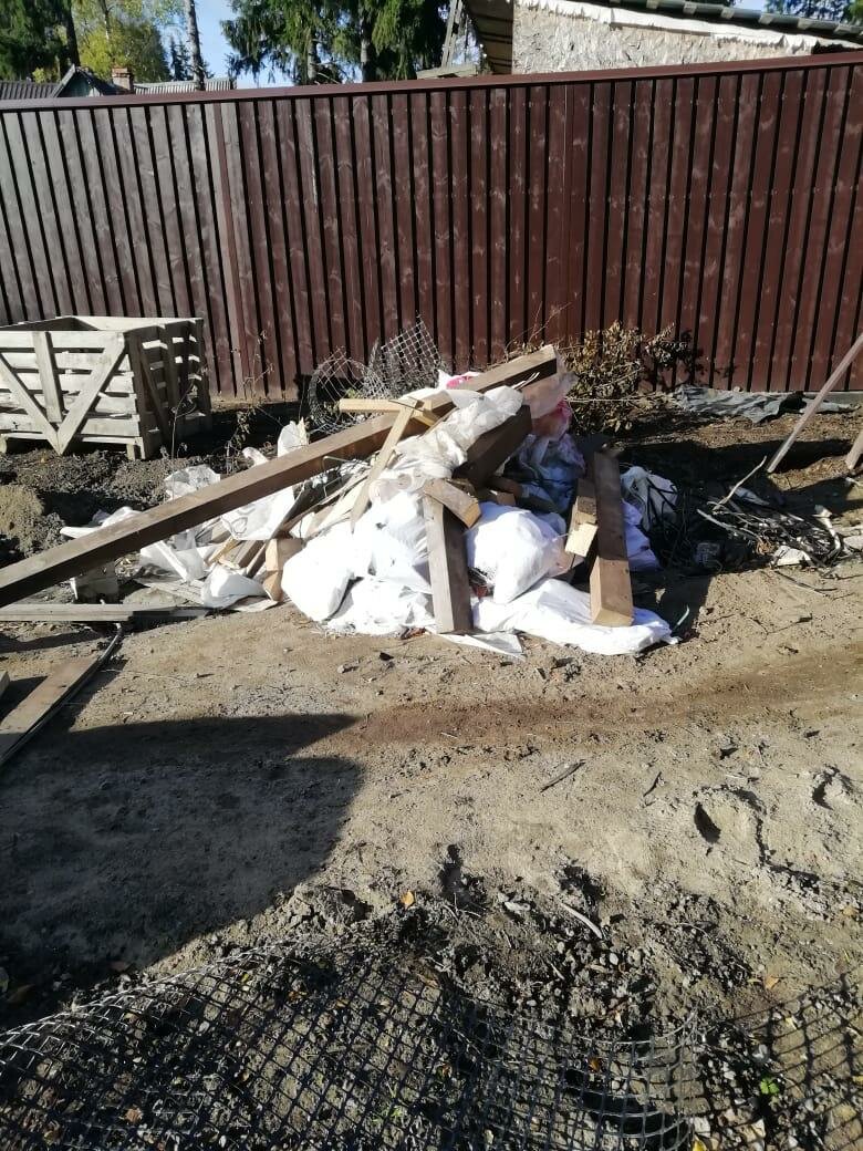 дача, в деревне, строительный мусор с высоты, бетонирование, участок