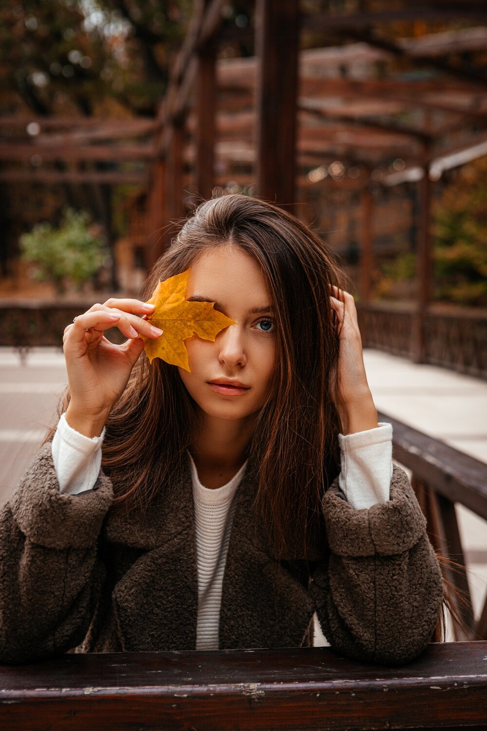 девушка, девушка с листьями осень, женщина, люди, фотосессия