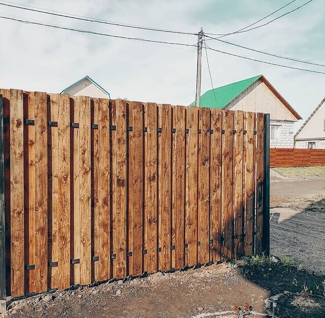 деревянный забор, забор, забор деревянный двухсторонний, забор из досок, забор из доски 3 сорта