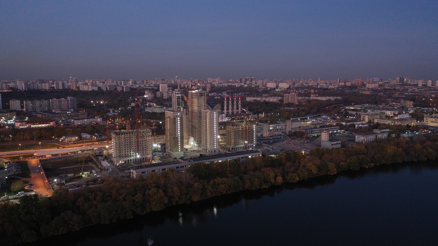 москва, летний закат, городской пейзаж, химки панорама, вид сверху марьино москва