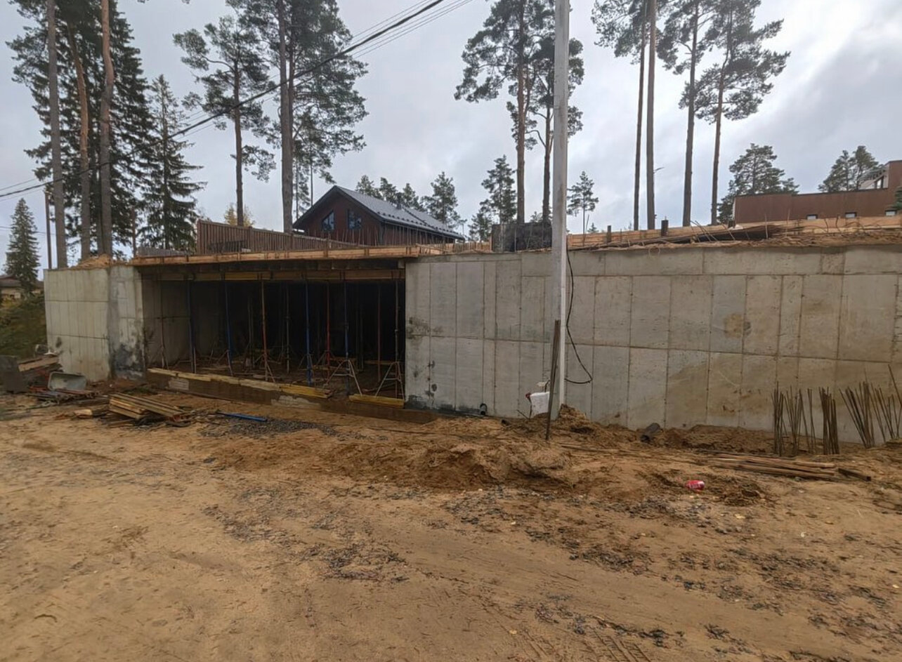 дом с плоской крышей монолит 170 м, дом монолитный, дом с плоской кровлей, ход строительства, строительство домов