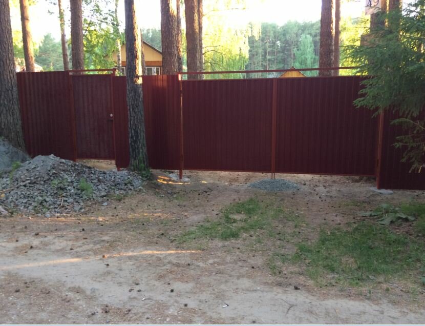 забор профлист, забор, заборы,из,профлиста,в,коврове, калитка забора, забор из профнастила