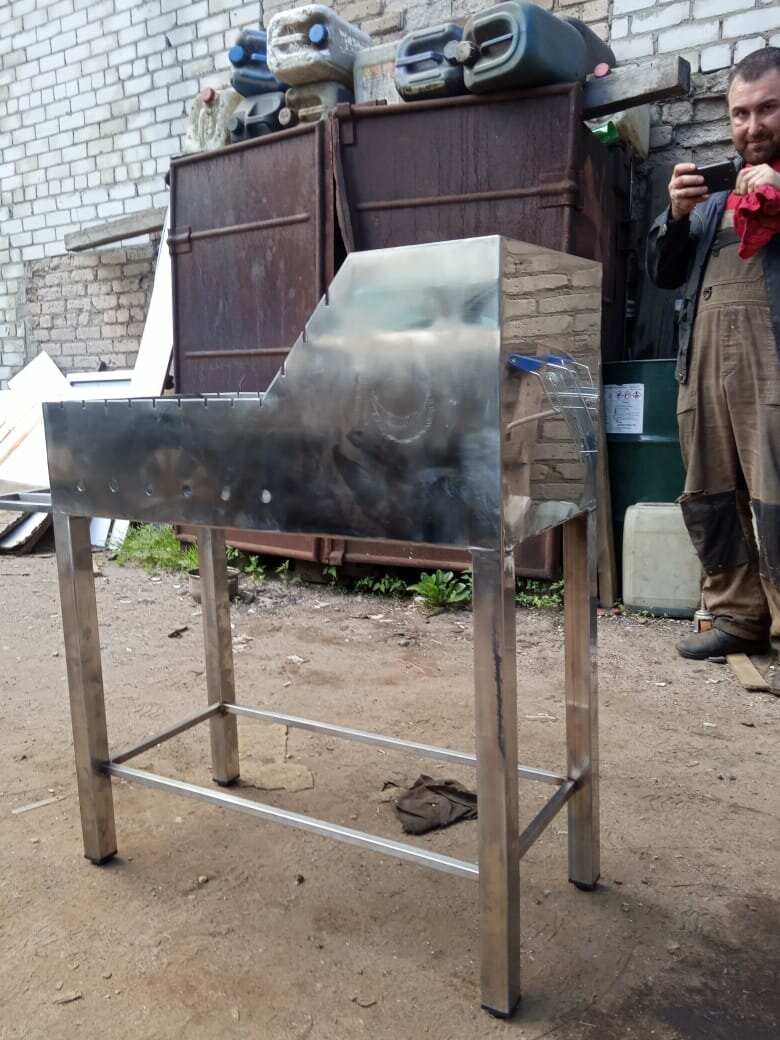 самодельный мангал из металла, мангал, мангал большой, самодельный мангал, мангал с профильной трубы