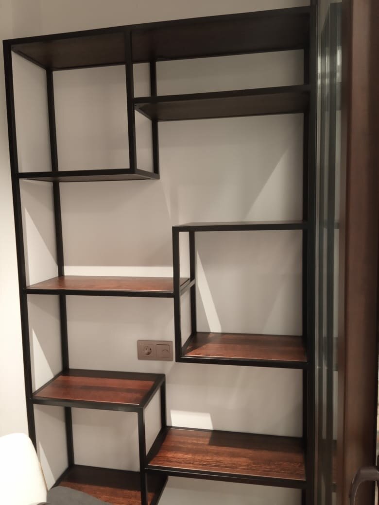 стеллаж лофт, стеллаж в стиле лофт, стеллаж лофт 80341303, стеллаж лофт 40*40, дизайнерские стеллажи из металла