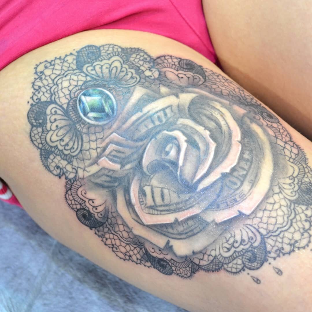 татуировка, tattoo, тату фортуна, кружевная тату на плече, тату
