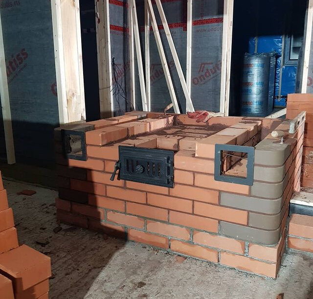 печь кирпичная 3х3 кирпича, кирпичная печь, банная печь, простая печь для дачи, печь с лежанкой и духовкой
