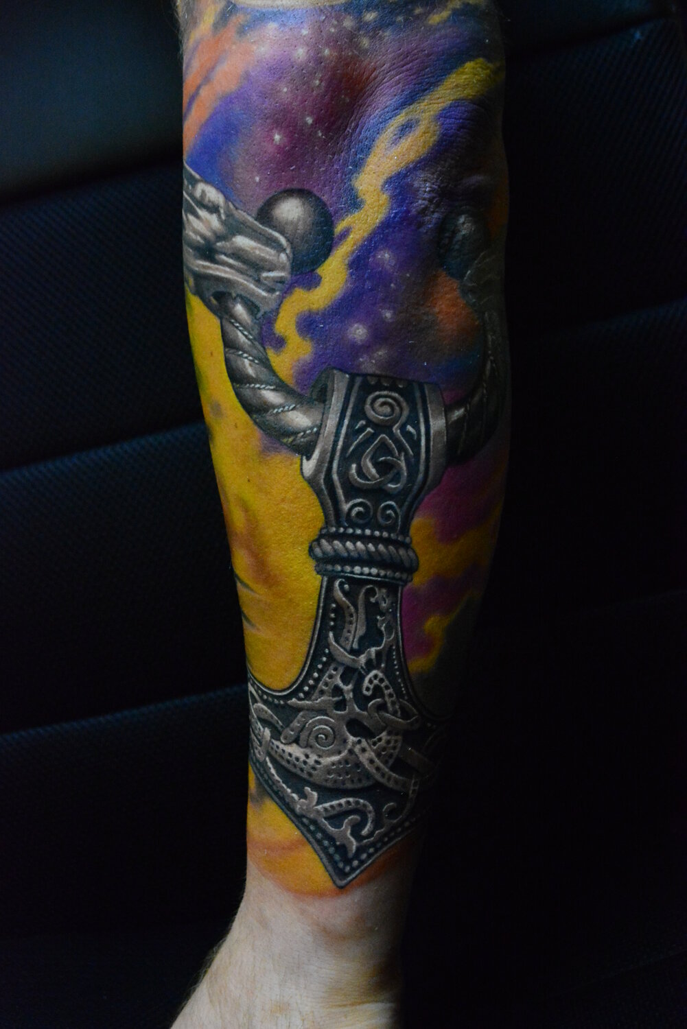 татуировка, tattoo, тату, тату блэк предплечье, тату на предплечье в стиле дарк вуд